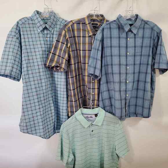 Nautica Tasso Elba Club Room John Ashford Men's L Casual Button Down Shirts 4ct - Picture 1 of 15